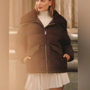 Varley Roseville Down Jacket Womens XS Coffee Bean Brown Winter Cozy Outdoors